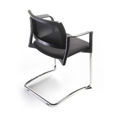 Chaise de conférence KY 230 noire avec dossier ajouré et assise rembourrée