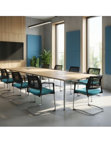 Modèle KY 230 avec assise tissu bleu pour salle de conférence moderne