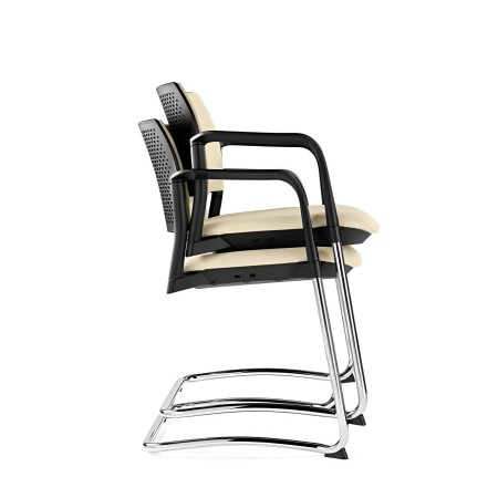 Chaise d’accueil KY 230 structure traîneau pour espace professionnel empilable