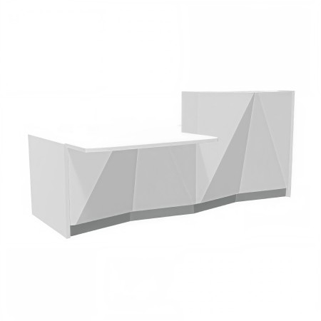 Meuble d'accueil blanc avec tablette intégrée