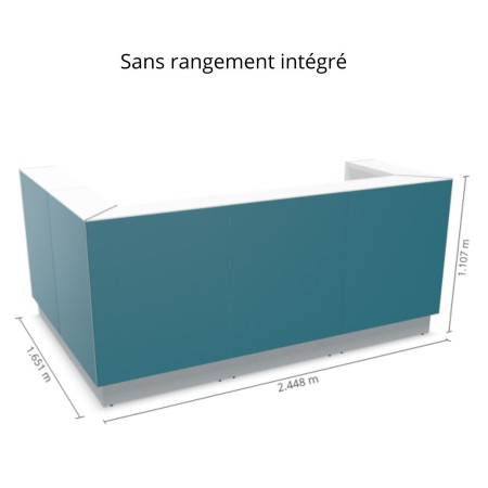 Dimensions meuble réception, profondeur 1,650 m