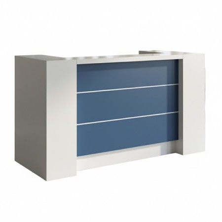 Meuble de réception avec façade bleue