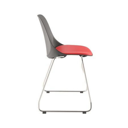 Chaise Eggo EG 271 avec coussin d'assise rouge - pour salle de réunion modernes