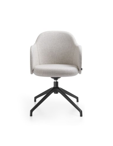 Chaise Flos FS KP 4R avec accoudoirs sur pied fixe noire