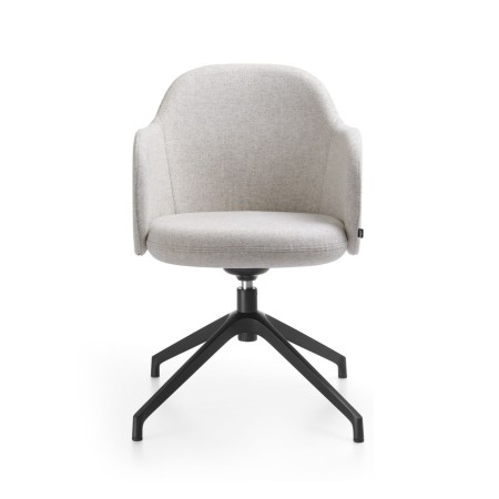 Chaise Flos FS KP 4R avec accoudoirs sur pied fixe noire