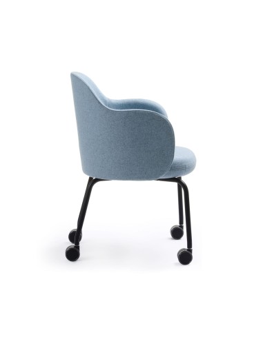 chaise de bureau mobile Flos FS KP 260 – assise rembourrée bleue vue latérale