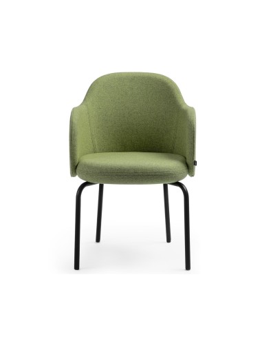 Chaise Flos FS KP 215 verte avec piètement noir – vue de face