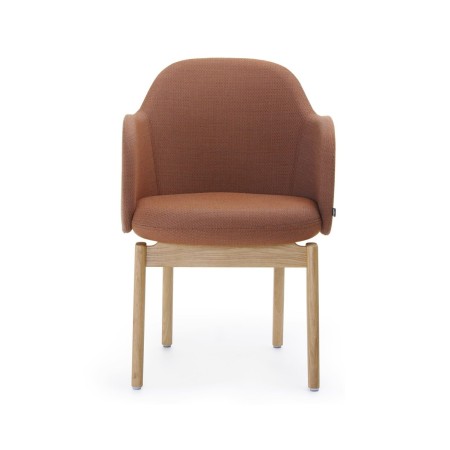 Vue de face de la chaise de réunion Flos en version bois