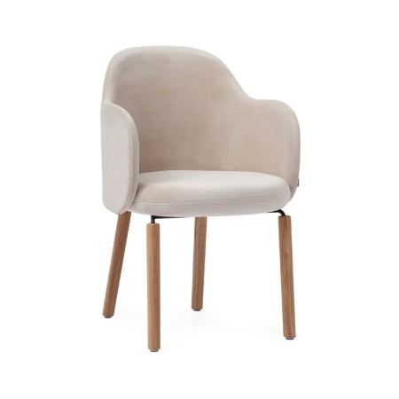 chaise flos fsw kp 740 en tissu beige avec pieds en bois