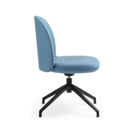 Vue latérale de la chaise Flos FS K 4R sans roulettes couleur bleue