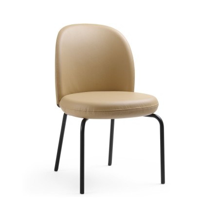 Chaise Flos FS K 215 en finition cuir beige vue de 34