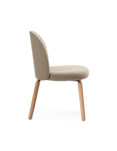 Vue latérale de la chaise FSW K 740 avec structure bois naturel