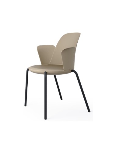 Fauteuil Haali éco-conçu en matériau recyclé, modèle HL 215 P, design beige