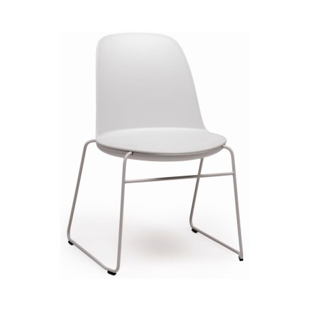 Chaise de réunion Haali HL 270 blanche avec piétement traîneau