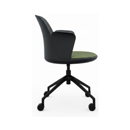 Chaise pivotante à roulettes Haali HL 4W P avec accoudoirs – vue 3D