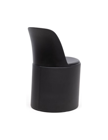 Dossier enveloppant de la chaise Haali HL GR en similicuir noir