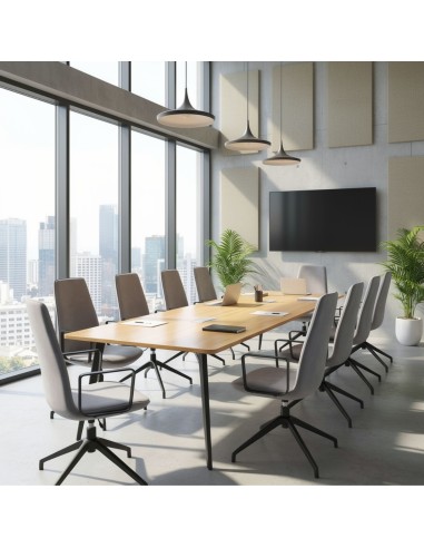 Salle de réunion équipée de chaises de conférence Lumi 4R2 pivotantes