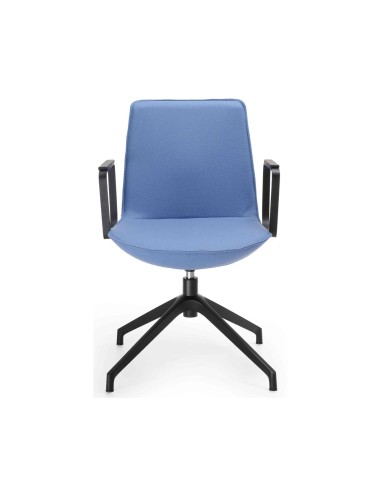 chaise de conférence bleue avec accoudoirs design Lumi pour espaces pros suisses