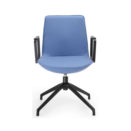 chaise de conférence bleue avec accoudoirs design Lumi pour espaces pros suisses