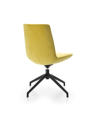 Vue de dos de la chaise Lumi jaune premium pour réunions 4 branches