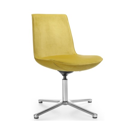 fauteuil de conférence Lumi 4C1 sans accoudoirs en tissu jaune premium