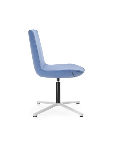 piétement fixe étoile 4 branches Lumi 4C1 finition métal thermolaqué et dossier bleu