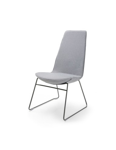 Chaise de conférence Lumi structure luge métal noire