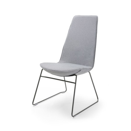 Chaise de conférence Lumi structure luge métal noire