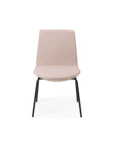 chaise de réunion Lumi LM215 tissu beige piètement métal noir vue avant