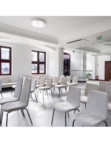 chaise Lumi LM215 beige dans salle de conférence moderne à Winterthur