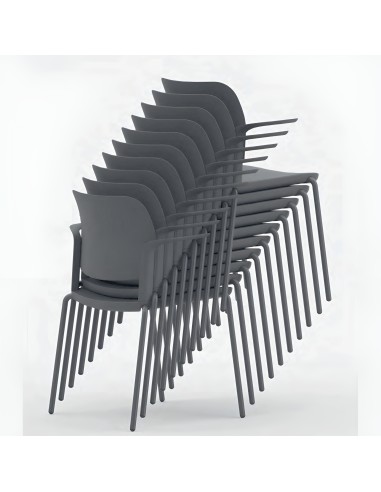 Chaises Volo 220 avec accoudoirs pour salles de réunion et formation - pratique et léger, empilage jusqu'à 12