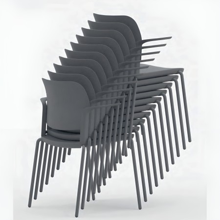 Chaises Volo 220 avec accoudoirs pour salles de réunion et formation - pratique et léger, empilage jusqu'à 12