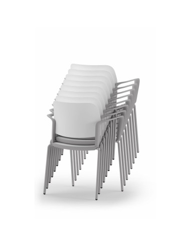 Chaise Volo 22C avec accoudoirs Empilable et compatible chariot