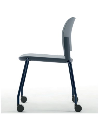 Chaise Volo sur roulettes en plastique empilable pour réunion et formation