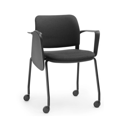 Chaise Volo noire avec tablette écritoire pour salles de formation suisses