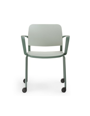 Chaise Volo pour salle de formation, assise et dossier en plastique, vue de face