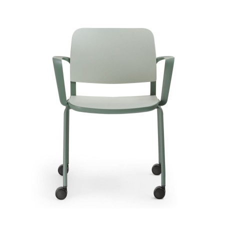 Chaise Volo pour salle de formation, assise et dossier en plastique, vue de face