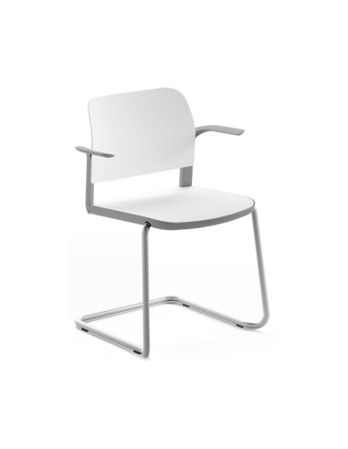 Chaise de réunion design Volo VO 230 avec accoudoirs et piètement luge