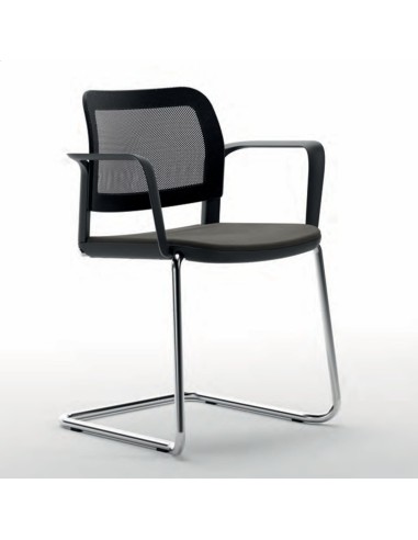 Chaise Volo avec accoudoirs intégrés pour salle de réunion professionnelle dossier en maille