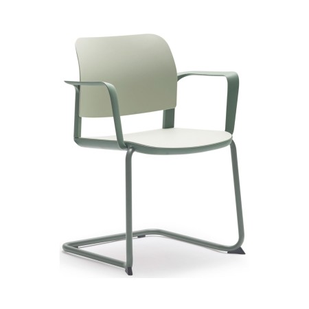Chaise Volo avec accoudoirs et pieds luge pour un espace professionnel moderne