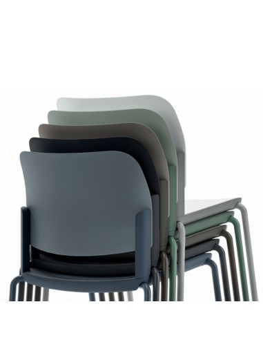 Chaise de réunion Volo VO 271 empilée, mobilier professionnel épuré