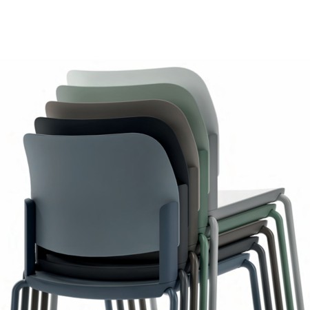 Chaise de réunion Volo VO 271 empilée, mobilier professionnel épuré
