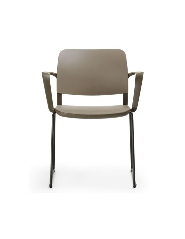 Chaise de réunion Volo VO 27C avec accoudoirs, design statutaire pour environnement professionnel vue de face