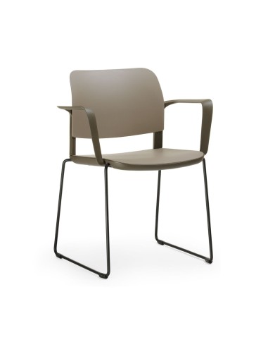 Chaise Volo VO 27C pour salle de réunion, assise plastique et piètement métal