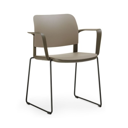 Chaise Volo VO 27C pour salle de réunion, assise plastique et piètement métal