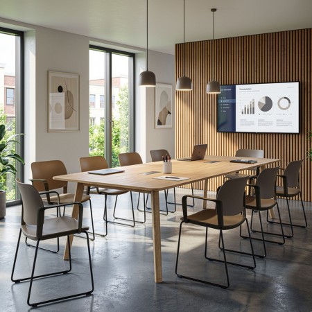 Chaise Volo VO 27C pour salle de réunion, assise plastique et piètement métal 2