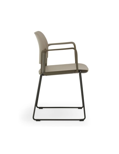 Chaise de réunion professionnelle Volo VO 27C empilable, usage institutionnel profil