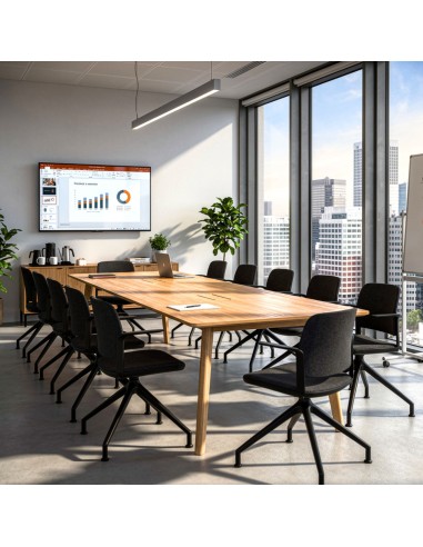 Salle de réunion à Sion avec des chaises noire design volo pivotantes