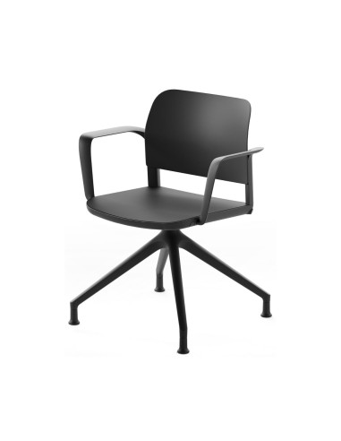 Chaise Volo VO 4RC pour salle de réunion interne, design sobre avec accoudoirs