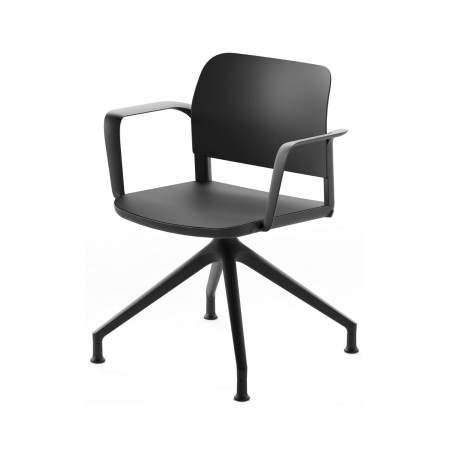 Chaise Volo VO 4RC pour salle de réunion interne, design sobre avec accoudoirs